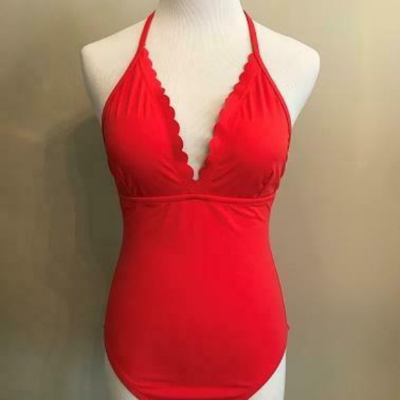 J.Crew $118 Scalloped V-Neck One-Piece F0762 - Picture 3 of 8